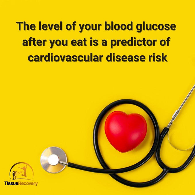 The level of your blood glucose after you eat is a predictor of cardiovascular disease risk.