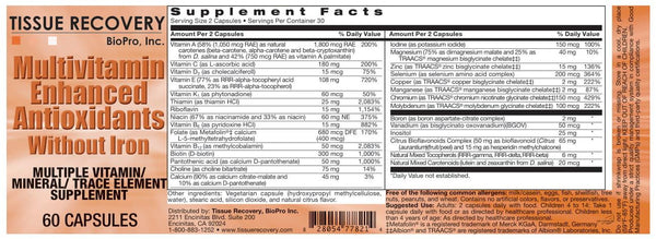 Multivitamin Enhanced Antioxidants Without Iron - tissuerecovery