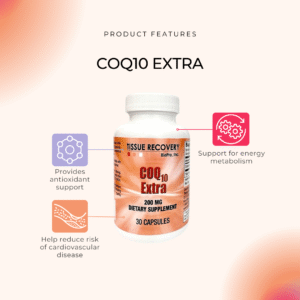 CoQ10 Extra with Benefits - Coenzyme Q10 (Ubiquinone) Dietary Supplement, 200mg, 30 Capsules