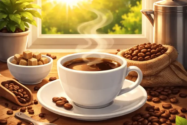 coffee timing morning routine illustration