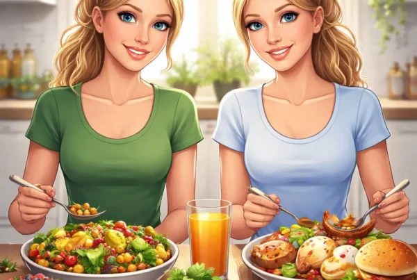 vegan vs omnivore twin study illustration