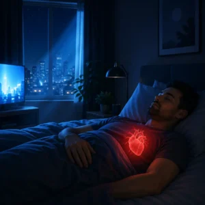 night light heart health bedroom illustration