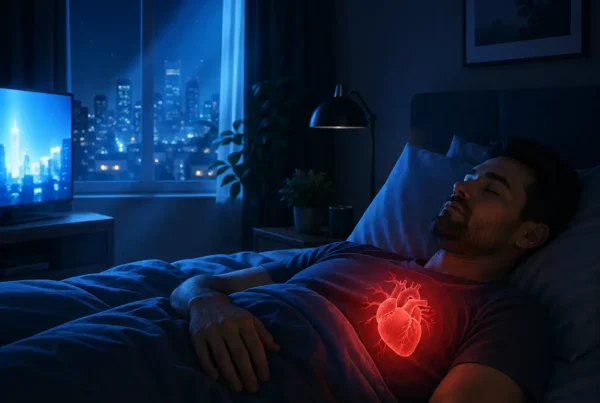 night light heart health bedroom illustration