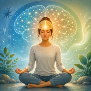 meditation brain connectivity illustration