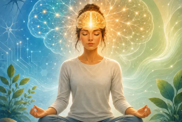 meditation brain connectivity illustration
