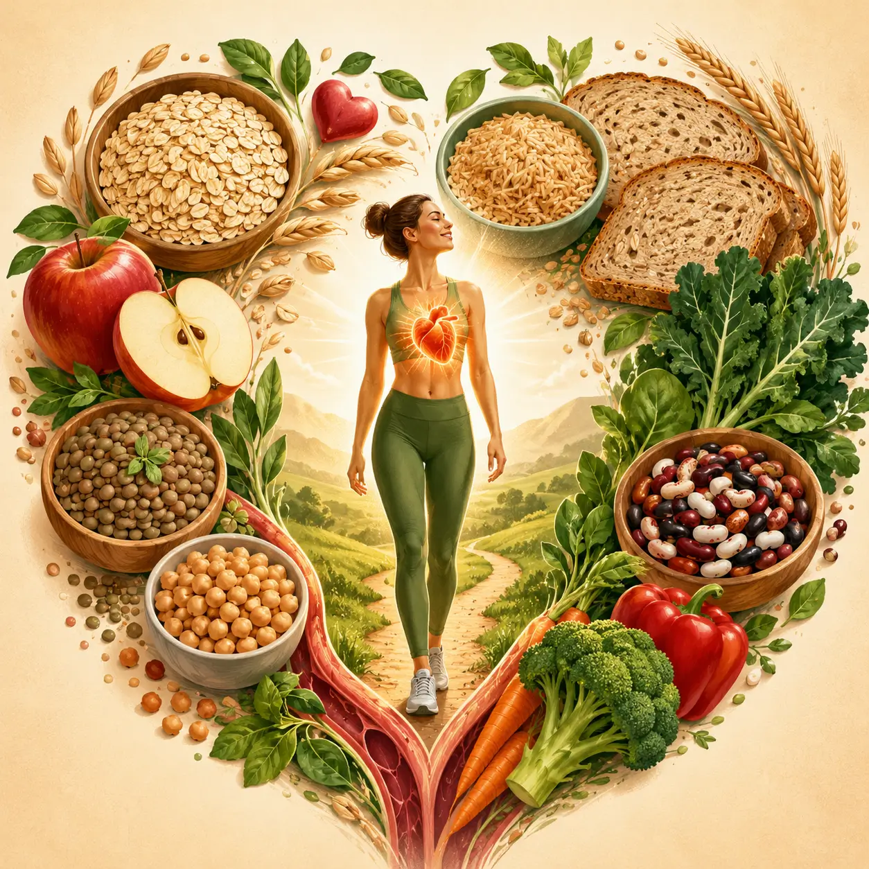 fiber whole grains heart health illustration