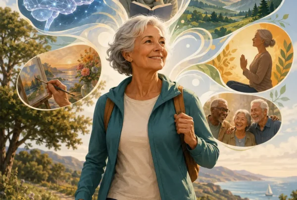 positive thinking healthy aging illustration
