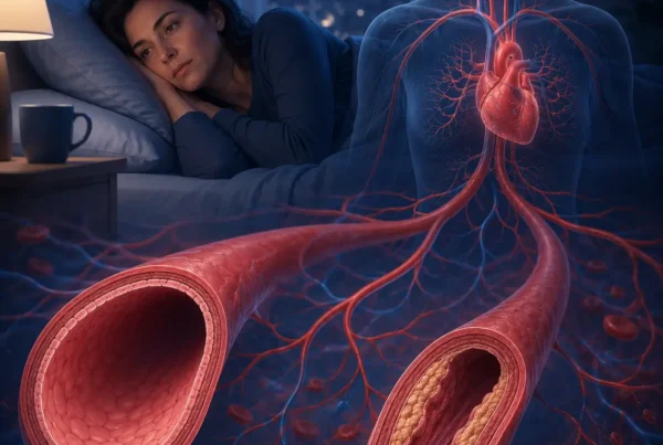 sleep deprivation blood vessels heart health illustration